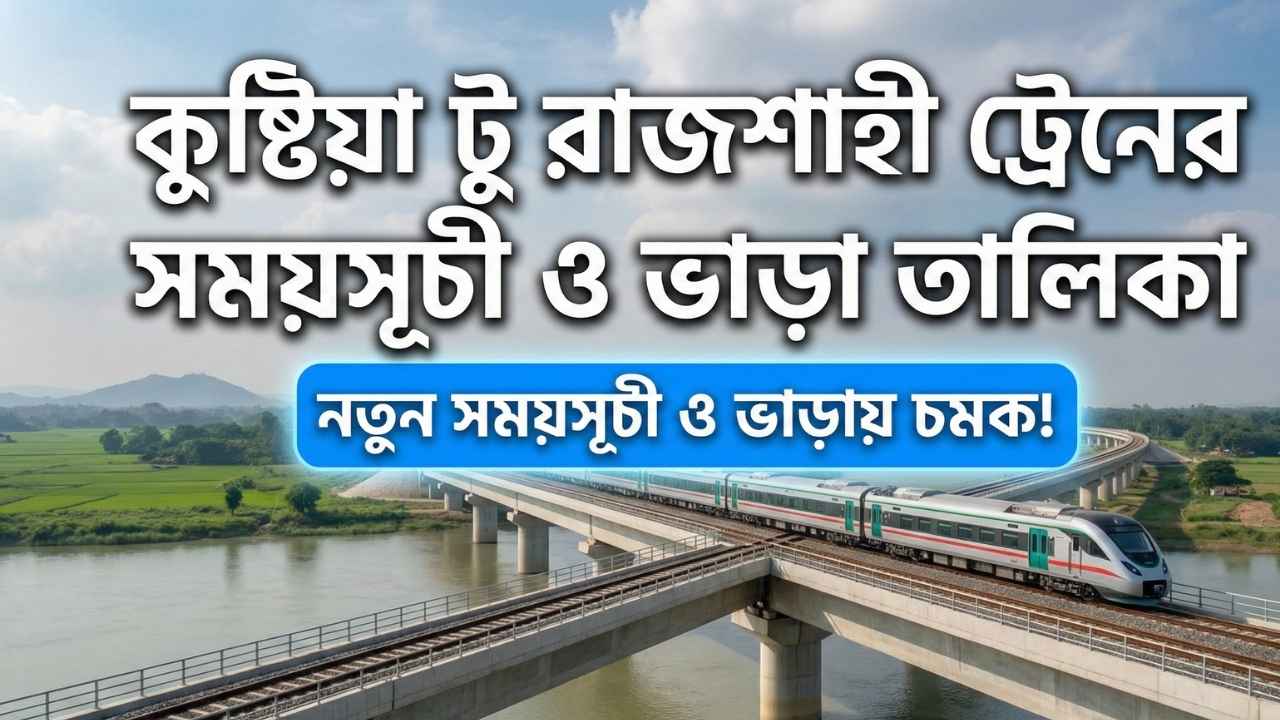 কুষ্টিয়া টু রাজশাহী ট্রেনের সময়সূচী ও ভাড়া তালিকা