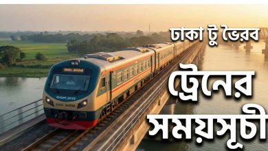 ঢাকা টু ভৈরব ট্রেনের সময়সূচী