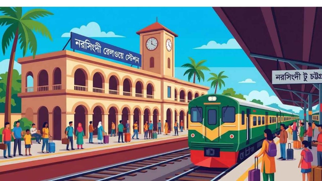 নরসিংদী টু চট্রগ্রাম ট্রেনের সময়সূচী ও স্টেশনের দৃশ্য