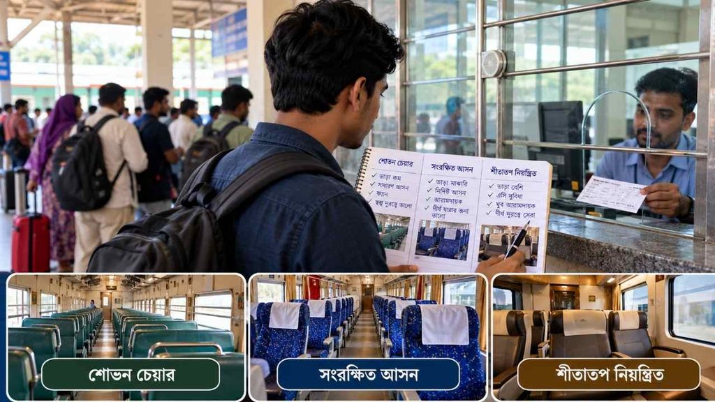 চুয়াডাঙ্গা খুলনা ট্রেনের ভাড়া ও আসন শ্রেণি তুলনা